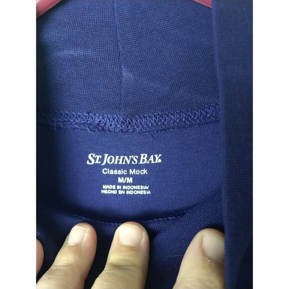 St. Johns Bay Woman M Classic Mock Purple Turtleneck Long Sleeve Layer Casual - Picture 3 of 8